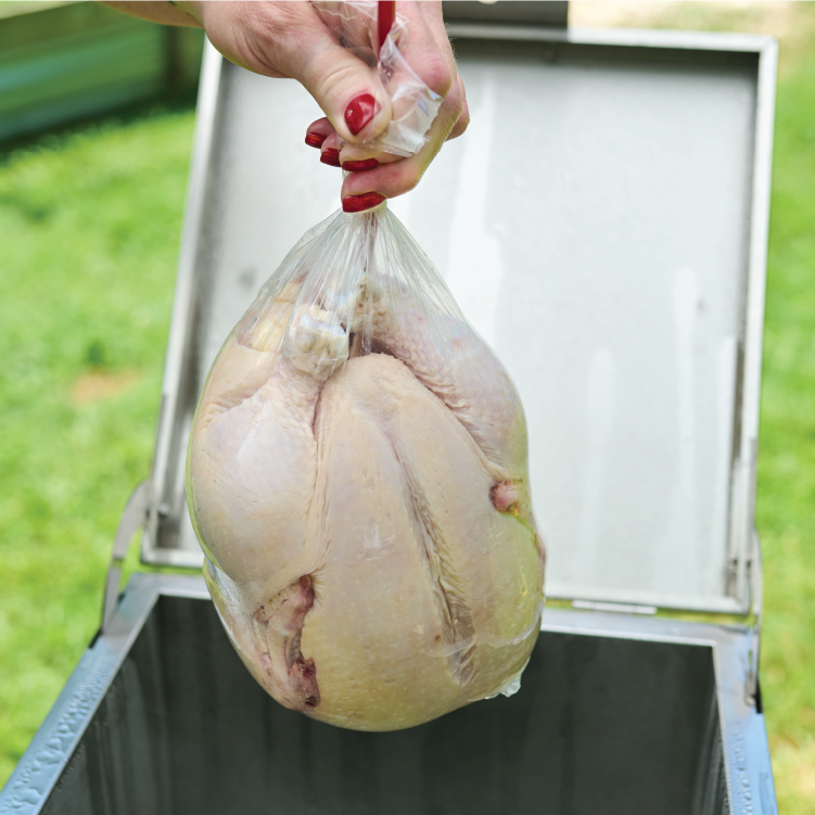 chicken inside poultry shrink bag